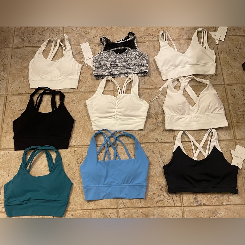 Lot of nine BuffBunny Collection sports bras size small